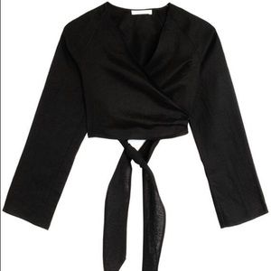 SHAINA MOTE ALMA WRAP TOP BLACK ✨